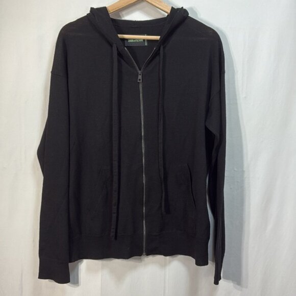 ♦️ Zadig and Voltaire sixtine M skull extra fine merino wool zip up hoodie - Picture 3 of 7